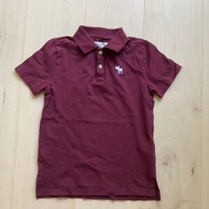 Abercrombie Kids Burgundy Pique Polo Shirt Size 7/8
